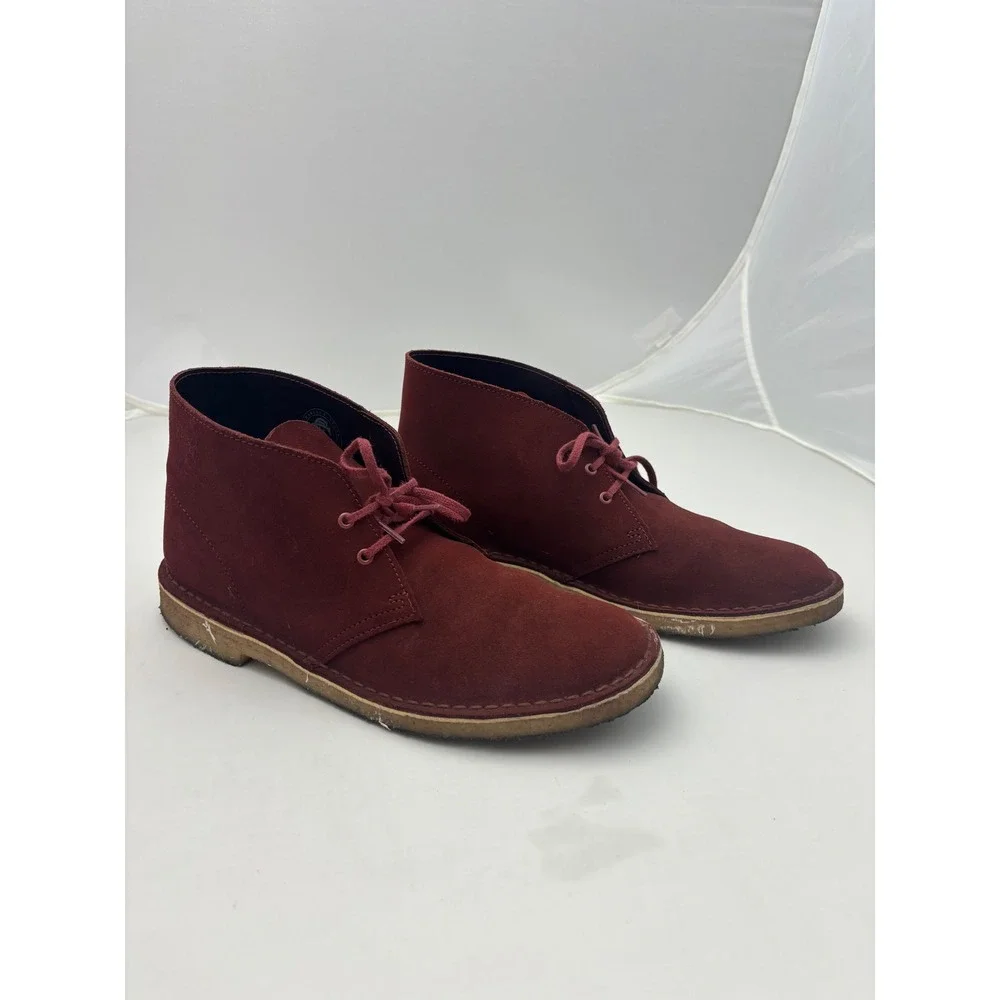 Clarks Desert Boots Burgundy Suede Charles F Stead Chukka Mens 9 26114404
